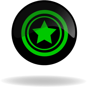 Green Star Button in a Modern Design PNG