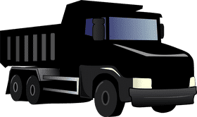 Sleek Black Delivery Truck on the Move PNG