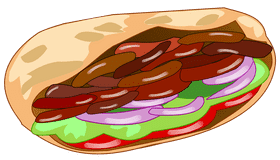 Kebab Delight Wrap with Fresh Vegetables PNG