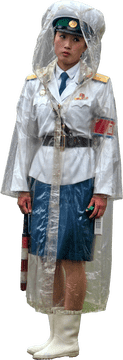 Elegant Raincoat Ensemble for Stylish Protection PNG