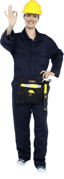 Confident Factory Worker Giving the OK Sign PNG