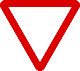 Yield Road Sign Alerting Drivers to Stop PNG