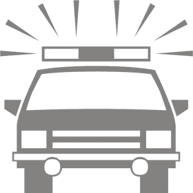 Police Vehicle with Emergency Lights PNG