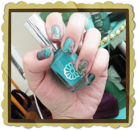 Vibrant Aqua Nail Polish Artistry PNG