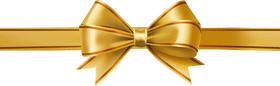 Golden Ribbon Elegance A Shimmering Gift Bow PNG