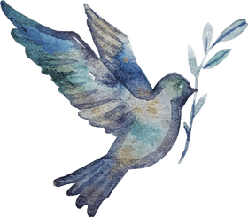Serene Blue Bird of Peace PNG
