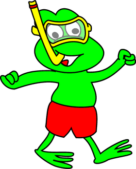 Adventurous Underwater Froggy Explorer PNG