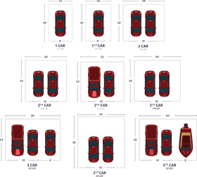 Parking Garage Vehicle Layout and Dimensions PNG
