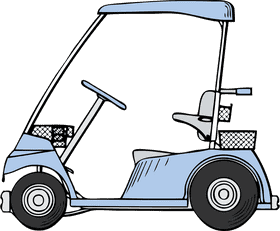 Charming Blue Golf Cart for Leisure Rides PNG