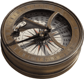 Vintage Compass Rose with Elegant Needle Pointer PNG