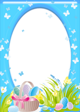 Easter Basket of Joy and Color PNG