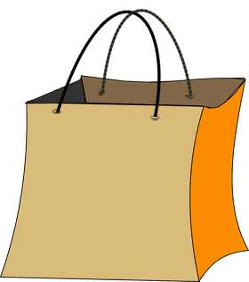 Stylish Orange Accent Shopping Bag PNG