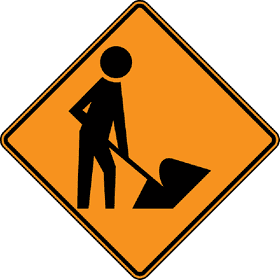 Construction Zone Road Sign Ahead PNG