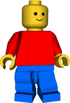 Lego Cheerful Character in Bright Outfit PNG