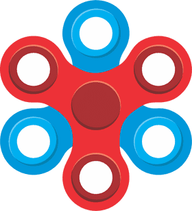 Colorful Five-Arm Spinner Toy PNG