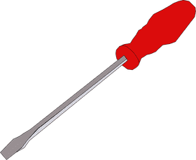 Classic Red Handle Screwdriver Design PNG