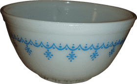 Charming Blue Patterned Oatmeal Bowl PNG