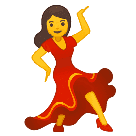 Joyful Dance in a Vibrant Red Dress PNG