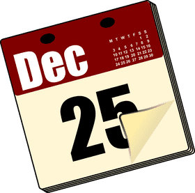 Festive December Calendar of Special Days PNG