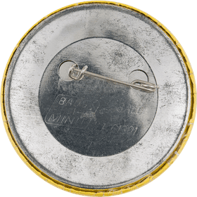 Vintage Yellow Button with Pin Attachment PNG