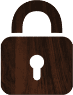 Rustic Wood Lock Design PNG