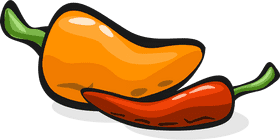 Vibrant Chili Pepper Duo Delight PNG