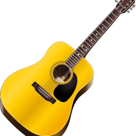 Vibrant Yellow Acoustic Guitar Harmony PNG