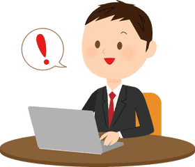 Excited Businessman Using a Laptop PNG