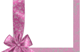 Elegant Pink Floral Photo Frame with Bow PNG