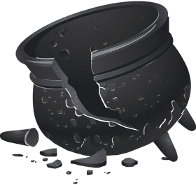 Cracked and Weathered Plant Pot PNG