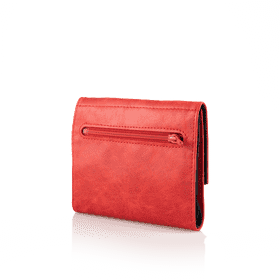 Sleek Red Wallet with Zippered Pocket PNG