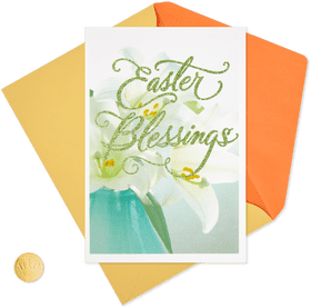 Green Card of Easter Blessings PNG