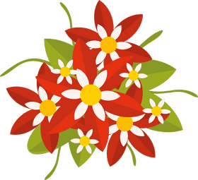 Radiant Red Flower Bouquet PNG