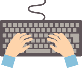Hands Typing on a Keyboard PNG