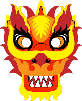 Chinese Dragon Mask Celebration PNG