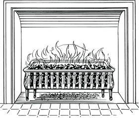 Cozy Evening by the Fireplace PNG