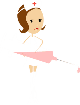 Nurse with Syringe Ready for Action PNG