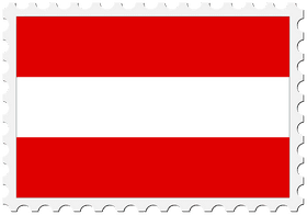 Austrian Flag on a Postage Stamp PNG