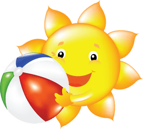 Joyful Summer Splash with a Smiling Sun PNG