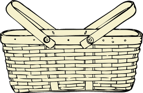 Classic Woven Picnic Basket Delight PNG