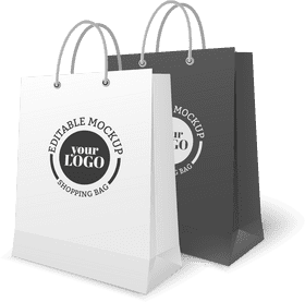 Stylish Customizable Shopping Bag Design PNG