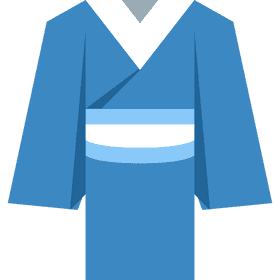 Elegant Blue Kimono with White Accents PNG