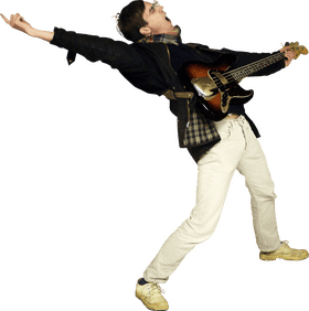 Music Note Rock Star in Full Expression PNG
