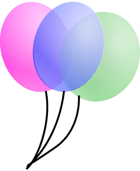 Colorful Balloon Trio celebration PNG