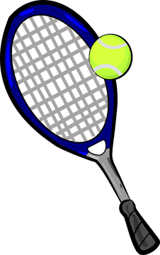 Dynamic Tennis Racket with Tennis Ball PNG