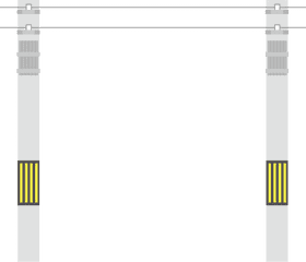 Utility Pole with Power Lines and Supports PNG