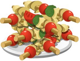 Colorful Kebab Skewers Delight PNG