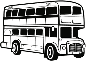 Classic Double-Decker Bus Design PNG