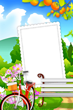 Charming Outdoor Photo Frame with Nature Vibes PNG