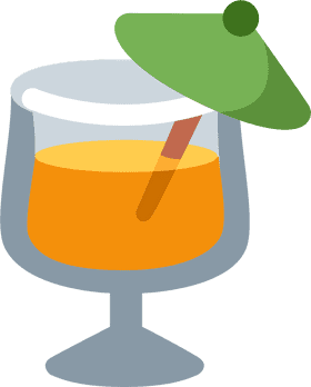 Tropical Delight Drink with Umbrella PNG